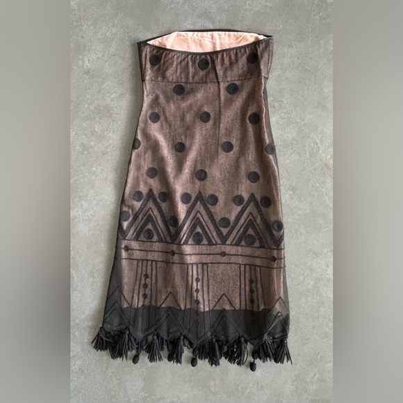 TOCCA Women’s Black Sleeveless Sheer Polka Dot Pattern Wool Blend Dress Size 4 - Picture 9 of 16